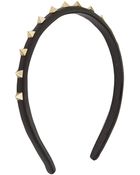 Valentino Black Rockstud Leather Headband - Lyst