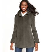 Jones New York Petite Wool-Angora-Blend Hooded Coat - Lyst