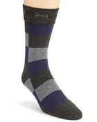 Hugo Boss Striped Cotton Blend Dress Socks - Lyst