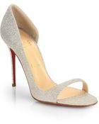Christian Louboutin Glitter D'Orsay Pumps - Lyst