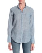 Nili Lotan Blue Collared Shirt - Lyst