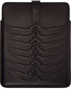 Alexander McQueen Black Leather Rib Cage Tablet Case - Lyst