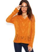 Maison Jules Open-stitch V-neck Sweater - Lyst