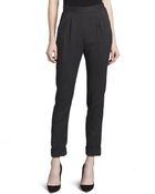 Donna Karan New York Pinstriped Pleated Side Zip Pants - Lyst
