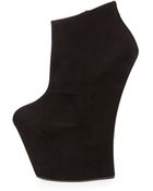 Giuseppe Zanotti Suede Sculpted Wedge Bootie - Lyst