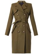 Balmain Doublebreasted Wool Trench Coat - Lyst