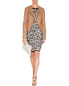 Michael Kors Leather Wrap Front Jacket - Lyst