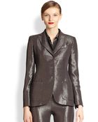 Akris Metallic Silk & Wool Crepe Lurex Jacket - Lyst
