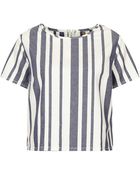 Topshop Moto Denim Stripe Tee - Lyst