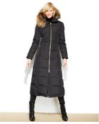 Calvin Klein Hooded Faux-Fur-Trim Down Puffer Maxi Coat - Lyst