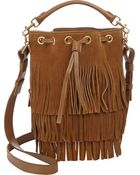 Saint Laurent Fringe Small Bucket Bag - Lyst