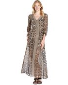Nanette Lepore Sand Multi Print Chiffon 'Apache' Sheer Maxi Dress - Lyst