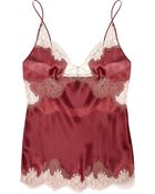 Carine Gilson Lace-Trimmed Silk-Satin Mousseliné Camisole - Lyst