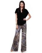 Julian Chang Wide Leg Print Pant - Lyst