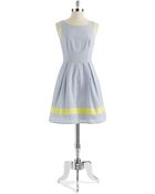 Jessica Simpson Striped Fit And Flare Dress - Lyst