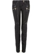 Balmain Quilted Leather Biker Trousers - Lyst