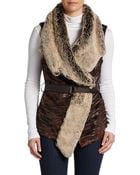 5/48 Draped Faux Fur Vest - Lyst