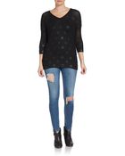 5/48 Polka Dot V-Neck Sweater - Lyst