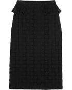 Burberry Prorsum Crocheted Lace Peplum Pencil Skirt - Lyst