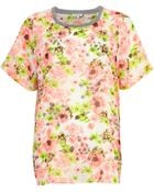 River Island Floral Embellished Chiffon T-Shirt - Lyst