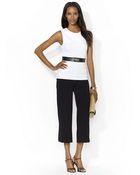 Lauren by Ralph Lauren Petite Wideleg Cropped Pants - Lyst