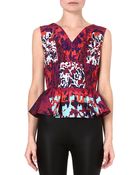 Peter Pilotto Printed Peplum Top - Lyst