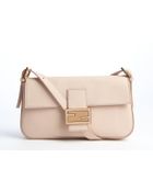 Fendi Pink Leather Mini Baguette Shoulder Bag - Lyst
