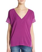Splendid V-Neck Knit Tee - Lyst