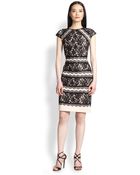 Tadashi Shoji Short-Sleeve Lace Cocktail Dress - Lyst