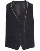 Alexander McQueen Herringbone-Weave Waistcoat - Lyst