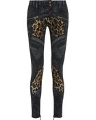 Balmain Printed Low-Rise Skinny Jeans - Lyst