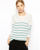Ganni Striped Sweater - Lyst