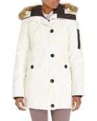 Vince Camuto Faux Fur Trim Hooded Coat - Lyst