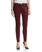 Hudson Coated Mid-Rise Super Skinny Jeans - Lyst