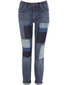 Karen Millen Patchwork Skinny Jean - Lyst