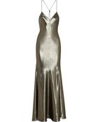 Kate Moss For Topshop Fluted Silk-Blend Lamé Maxi Dress - Lyst