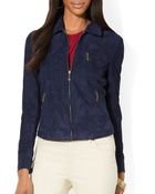 Ralph Lauren Lauren Petites Suede Jacket - Lyst
