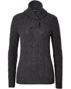 Ralph Lauren Black Label Cashmere Shawl Collar Pullover - Lyst
