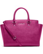 Michael Kors Selma Large Saffiano Leather Satchel - Lyst