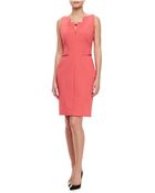 J. Mendel Jersey Sleeveless Sheath Dress - Lyst