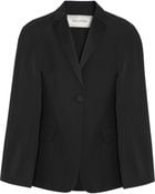 Valentino Silk Satin-Trimmed Wool-Blend Crepe Cape - Lyst