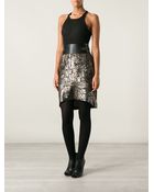 Nude Sequinned Skirt - Lyst