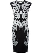 Alexander McQueen Lace Bird Jacquard Dress - Lyst