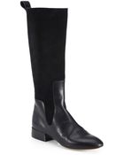Chloé Leather & Suede Knee-High Boots - Lyst