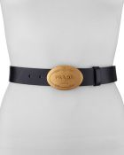 Prada Leather Logo Belt - Lyst