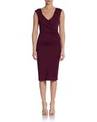 Donna Karan New York Cap-Sleeve Draped Jersey Dress - Lyst