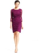Adrianna Papell Lace Ruched Side-Zip Dress - Lyst