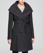 Calvin Klein Coat - Belted Wool Wrap - Lyst