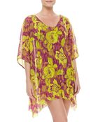 Jean Paul Gaultier Floral-Print Sheer Coverup - Lyst
