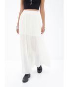 Forever 21 Pleated Chiffon Maxi Skirt - Lyst
